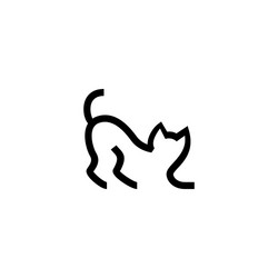 cat logo icon line outline monoline vector image