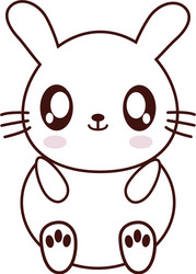 rabbit kawaii cute animal icon vector image