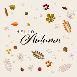 hello autumn abstract floral background vector image