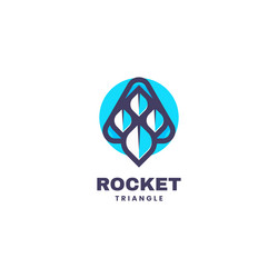 logo rocket simple mascot style vector image