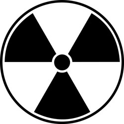 black radioactive sign over white background vector image