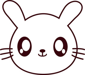 Rabbit kawaii cute animal icon vector