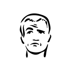 Sceptical face emotion icon on white background vector