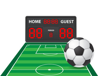 football soccer sports digital scoreboard vector image