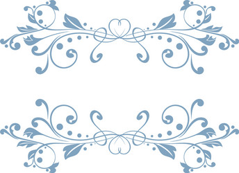 Blue floral decoration dividers vector