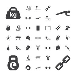 37 strength icons vector