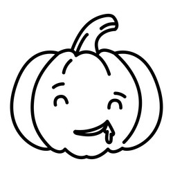 kawaii pumpkin drool emoji vector image