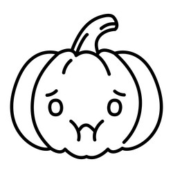 kawaii pumpkin noxious emoji vector image