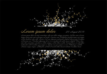 funeral card template with white and golden vector image