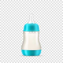 baby feeding bottle with milk 3d infant food vector image