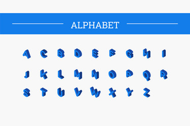 color isometric font alphabet vector image