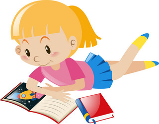 girl reading books alone vector image