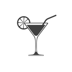 cocktail icon placed on white background vector image