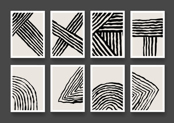 set of contemporary art prints minimalist modern vector image