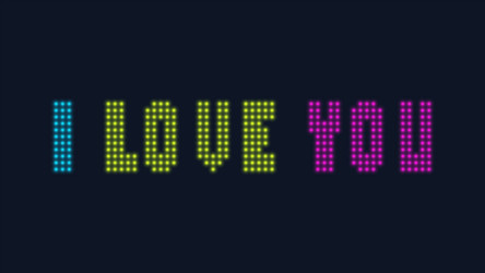 i love you text led sign vector image