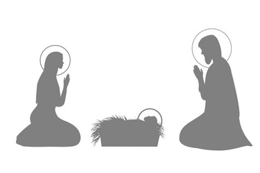 jesus christ story set with mary vector image