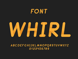 Whirl italic font alphabet vector