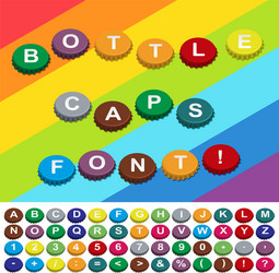 bottle caps font vector image