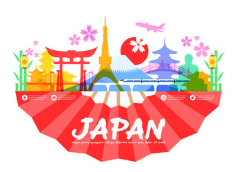 japan travel landmarks vector image