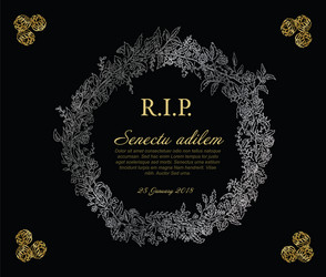 Funeral card template vector