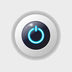 start and close technology button neon effect vector