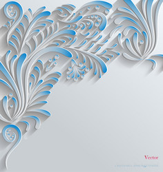 blue abstract floral 3d background vector image