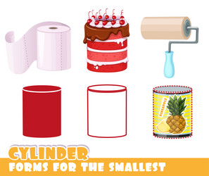 forms for smallest cylinder and objects vector image