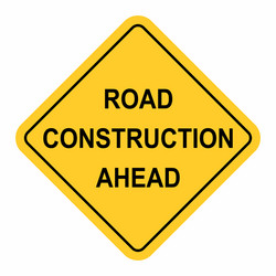 road construction ahead traffic sign vector image