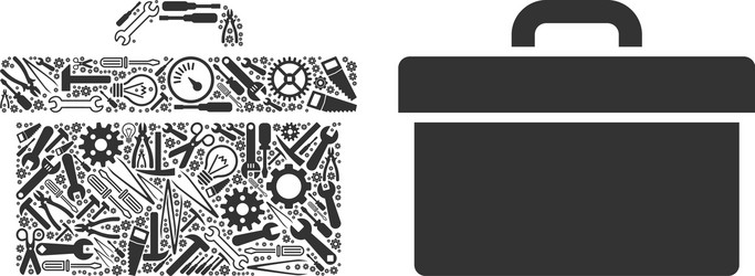 toolbox mosaic of service tools vector image