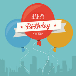 balloons happy birthday design vector image