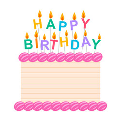 birthday cake with candles vector image