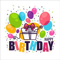 handdrawn doodle birthday card templatewith vector image