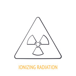 ionizing radiation hazard symbol outline icon vector image