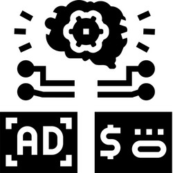 programmatic advertising glyph icon vector