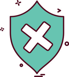 Unprotected shield icon design vector