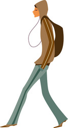 Side view of man walking vector