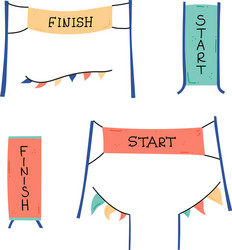 start and finish banner vector image