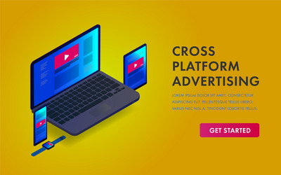 cross-device programmatic advertising isometric vector