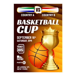 Basketball sport champion cup flyer poster vector