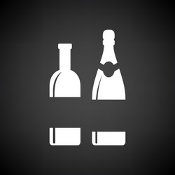 wine and champagne bottles icon vector image