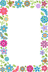 floral frame with butterflies vector image