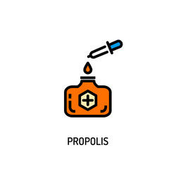 propolis bottle medicine icon apiculture product vector image