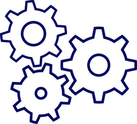 gears symbol flat two color vector