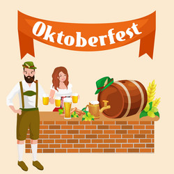 beer festival oktoberfest celebrations retro style vector image