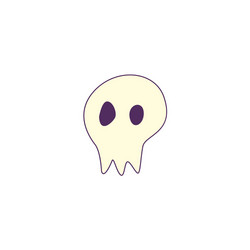 Flat halloween skull ghost vector