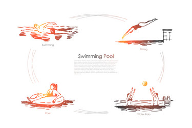 swimming pool - diving water polo vector image