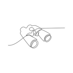 binocular continuous line drawing vector image