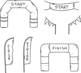 start and finish banner vector image