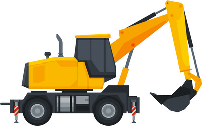 excavator heavy construction machine special vector image