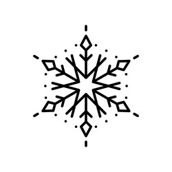 snowflake christmas celebration outline icon vector image